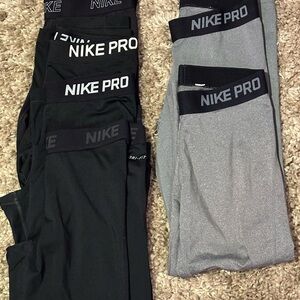 Nike Pro/Dri-Fit Leggings Bundle – Black & Gray (Six Pairs) 🖤